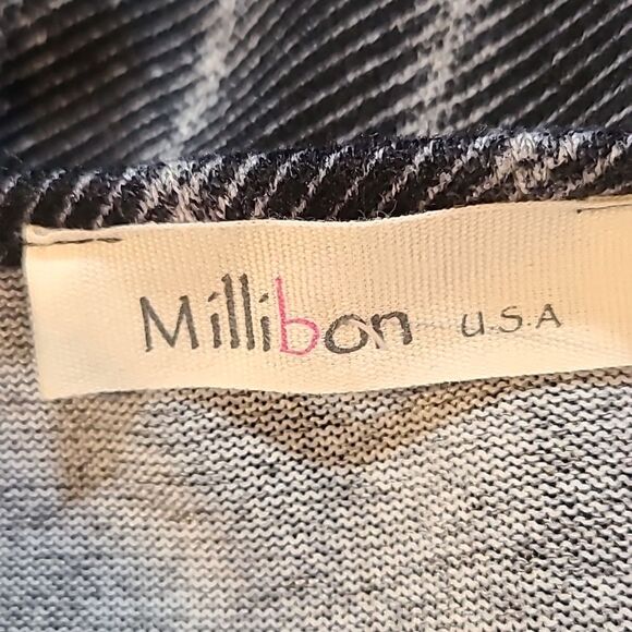 Millibon by Chicos Navy Top w/White Stripes, Knotted Waist in front, Size Small - Picture 7 of 8